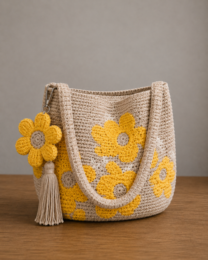 Hand-Crocheted Flower Bag
